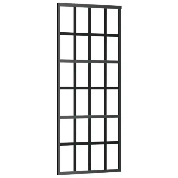Läbipaistev ESG-klaasist liuguks pehme sulgumisega, alumiiniumraam, 76 x 205 cm, must – 2