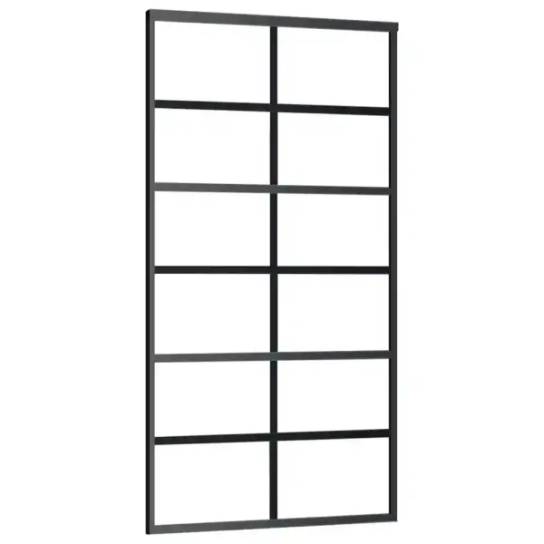 Läbipaistev ESG‑klaasist liuguks musta alumiiniumraamiga, 102 x 205 cm – 2