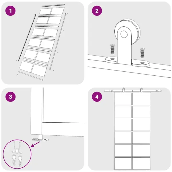 Läbipaistev ESG‑klaasist liuguks musta alumiiniumraamiga, 102 x 205 cm – 6