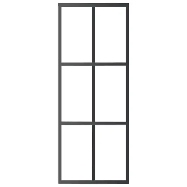 Läbipaistev ESG-klaasist liuguks musta alumiiniumraamiga, 76 x 205 cm – 3