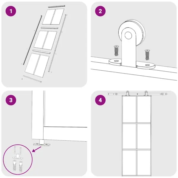 Läbipaistev ESG-klaasist liuguks musta alumiiniumraamiga, 76 x 205 cm – 6
