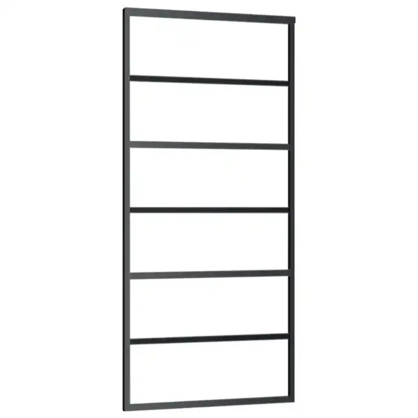 Läbipaistev ESG-klaasist liuguks musta alumiiniumraamiga, 90 x 205 cm – 2