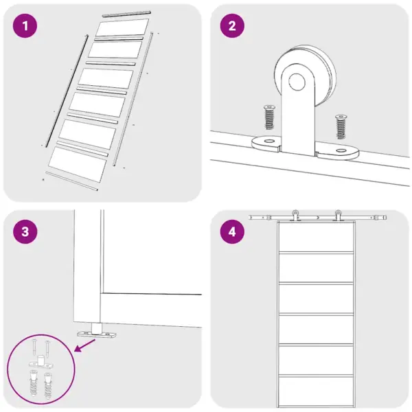 Läbipaistev ESG-klaasist liuguks musta alumiiniumraamiga, 90 x 205 cm – 6