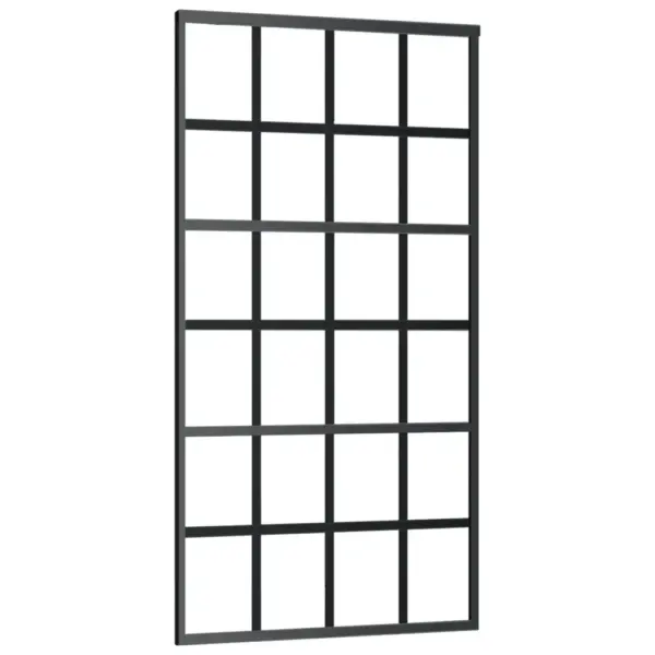 Läbipaistev ESG klaasist liuguks musta alumiiniumraamiga, riistvarakomplektiga, 102 x 205 cm – 3