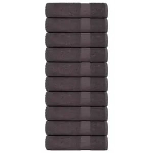 Käterätikute komplekt FROGN, 10 tk, antratsiithall, 50 x 100 cm, 100% puuvill, 360 g/m²