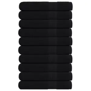 FROGN mustad puuvillased rannarätikud, 10 tk, 100 x 200 cm, 360 g/m²