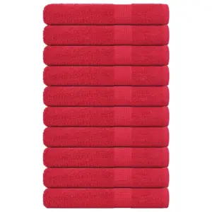 Rannarätikute komplekt FROGN, punane, 10 tk, 100 x 200 cm, 360 g/m²