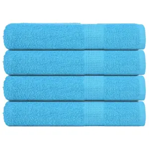 Türkiissinised puuvillased rannarätikud FROGN, 4 tk, 100 x 200 cm, 360 g/m²