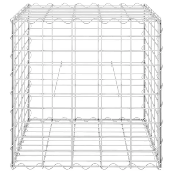 Kuubikukujuline gabioon-taimelava, hõbedane terastraat, 50 x 50 x 50 cm – 4
