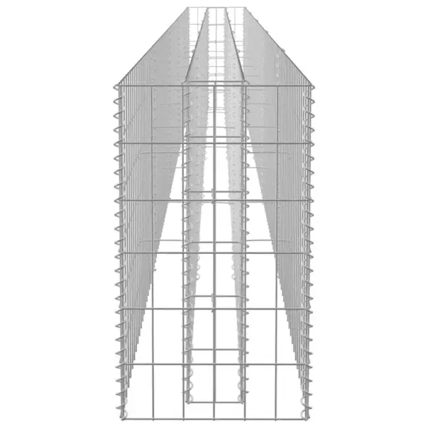 Gabioon-taimelava aeda, tsingitud teras, hõbedane, 450 x 30 x 60 cm – 5