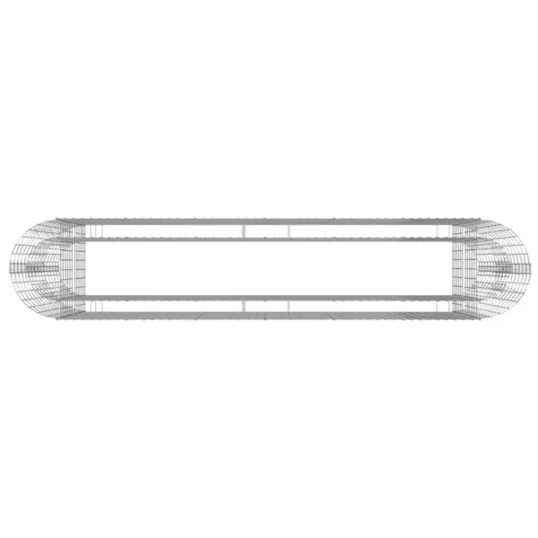 Gabioonist taimelava aeda ja terrassile, tsingitud raud, hõbedane, 260 x 50 x 100 cm – 5