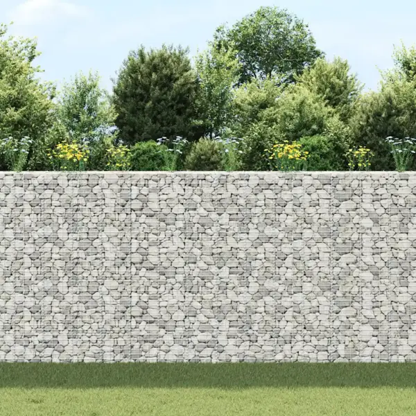 Gabioonpostid kivitäiteks, 3 tk, hõbedane raud, 30 x 30 x 200 cm – 3