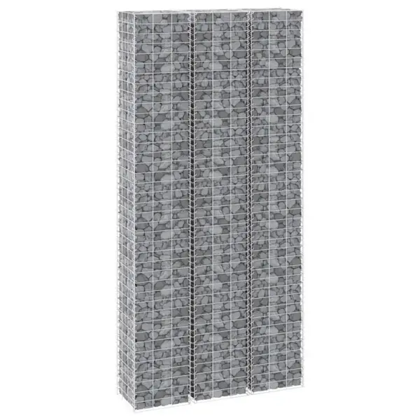 Gabioonpostid kivitäiteks, 3 tk, hõbedane raud, 30 x 30 x 200 cm – 5