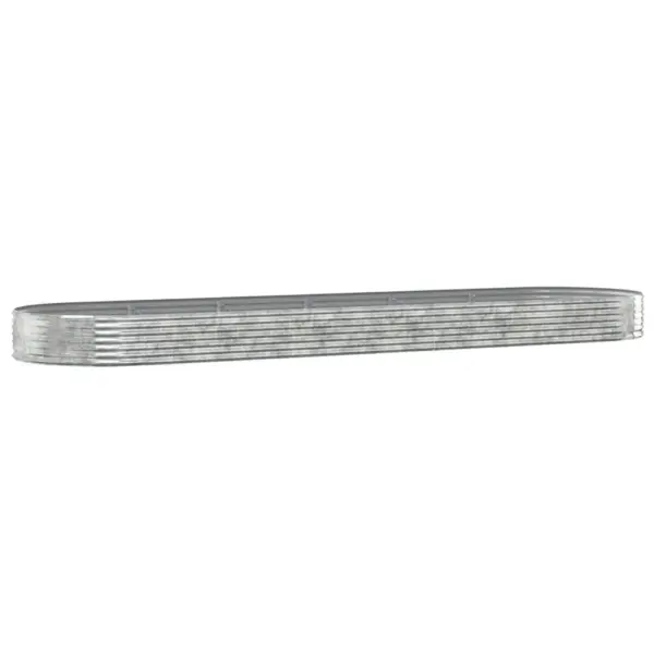 Ovaalne aia kõrgpeenar galvaniseeritud terasest, 523 x 140 x 36 cm, hõbedane – 2