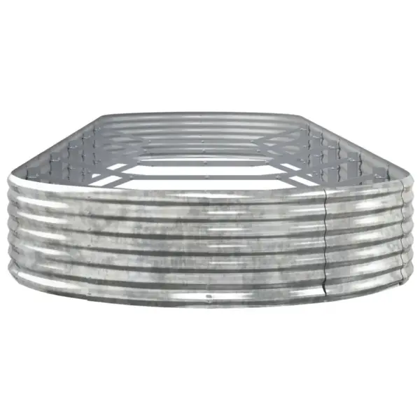 Ovaalne aia kõrgpeenar galvaniseeritud terasest, 523 x 140 x 36 cm, hõbedane – 4
