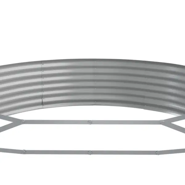 Ovaalne aia kõrgpeenar galvaniseeritud terasest, 523 x 140 x 36 cm, hõbedane – 5