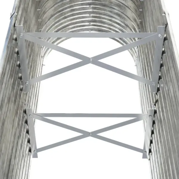 Ovaalne galvaniseeritud terasest aia taimelava, hõbedane, 114 x 40 x 68 cm – 5