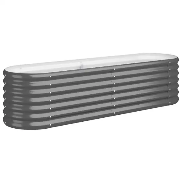 Ovaalne aia taimelava, galvaniseeritud teras, antratsiithall, 152 x 40 x 36 cm – 2