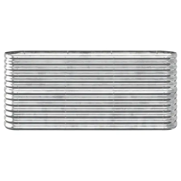 Ovaalne aia taimelava galvaniseeritud terasest, hõbedane, 152 x 40 x 68 cm – 3