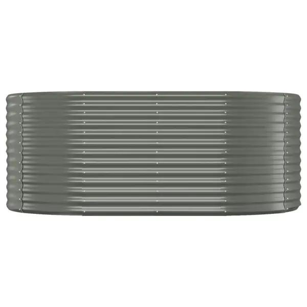 Ovaalne aia taimelava, hall galvaniseeritud teras, 175 x 100 x 68 cm - 3