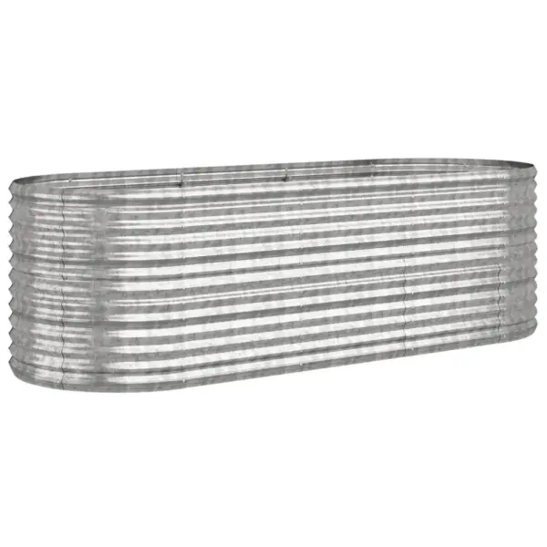 Ovaalne galvaniseeritud terasest aia taimelava, hõbedane, 224 x 80 x 68 cm – 2