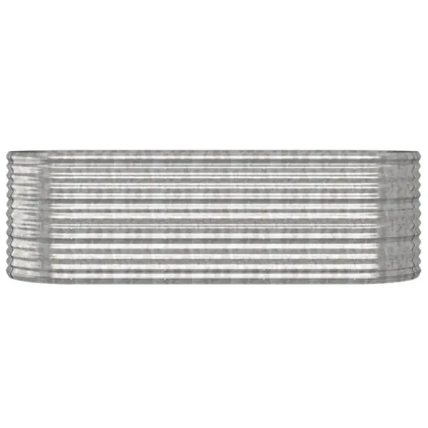 Ovaalne galvaniseeritud terasest aia taimelava, hõbedane, 224 x 80 x 68 cm – 3