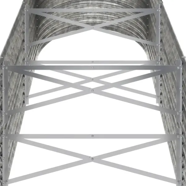 Ovaalne galvaniseeritud terasest aia taimelava, hõbedane, 224 x 80 x 68 cm – 5