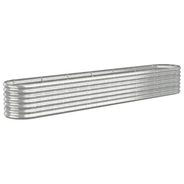 Galvaniseeritud terasest aia taimelava, ovaalne, hõbedane, 260 x 40 x 36 cm – 2