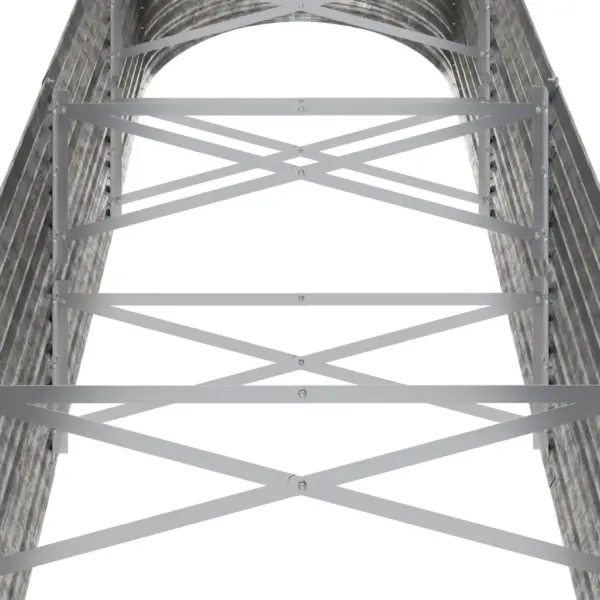 Ovaalne galvaniseeritud terasest aia taimelava, hõbedane, 296 x 80 x 68 cm – 5