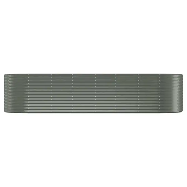 Ovaalne aia taimelava galvaniseeritud terasest, hall, 322 x 100 x 68 cm - 3
