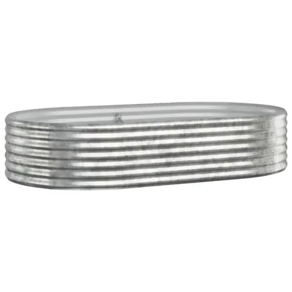 Ovaalne aia taimelava galvaniseeritud terasest, hõbedane, 175 x 100 x 36 cm - 2