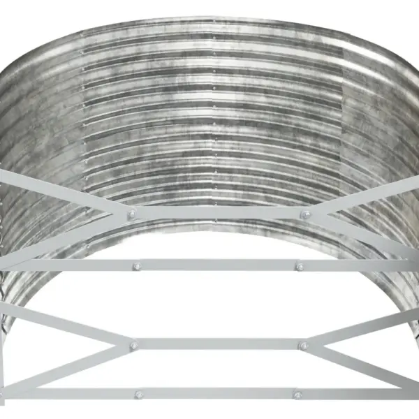 Hõbedane galvaniseeritud terasest ovaalne aia taimelava, 322 x 100 x 68 cm - 5