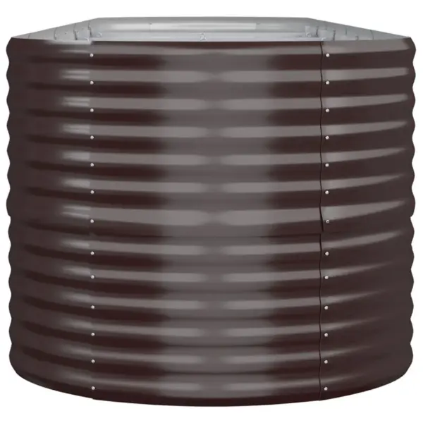 Pruun ovaalne aia taimelava, galvaniseeritud teras, 368 x 80 x 68 cm – 4