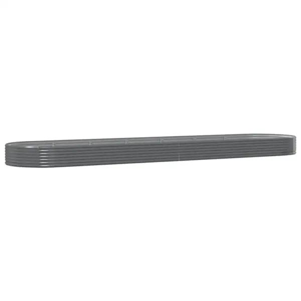Ovaalne aia taimelava galvaniseeritud terasest, hall, 600 x 140 x 36 cm - 2