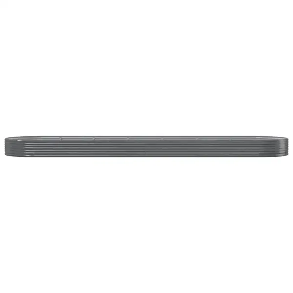 Ovaalne aia taimelava galvaniseeritud terasest, hall, 600 x 140 x 36 cm - 3