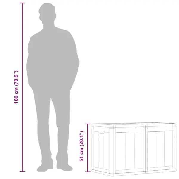Aia hoiukast 180 l, hall, puidu välimusega polüpropüleen – 10