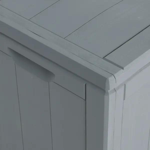 Aia hoiukast patjadele 270 l, hall, puidu imitatsiooniga PP, 118,5 x 44,5 x 51 cm – 7