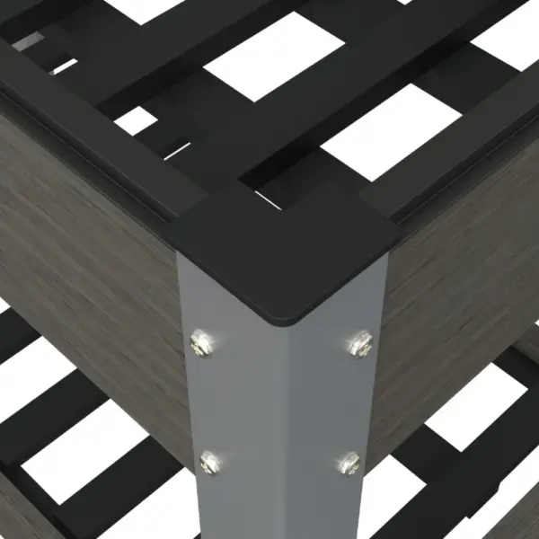 Hall tõstetud taimekast riiuliga, WPC ja metallraam, 100 x 50 x 75 cm – 6