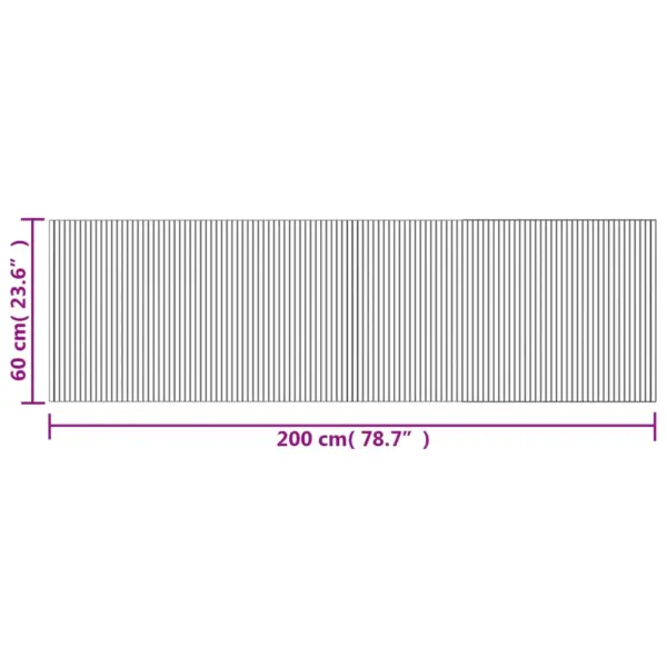 Hall ristkülikukujuline bambusvaip libisemiskindla tagaküljega, 60 x 200 cm – 8