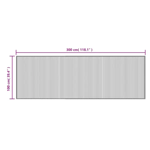 Hall ristkülikukujuline bambusvaip libisemiskindla alusega, 100 x 300 cm – 8