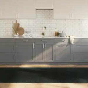 Hall ristkülikukujuline bambusvaip libisemiskindla alusega, 100 x 400 cm