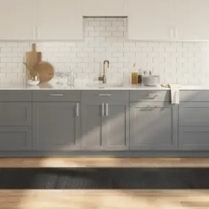 Hall ristkülikukujuline bambusvaip libisemiskindla alusega, 60 x 300 cm