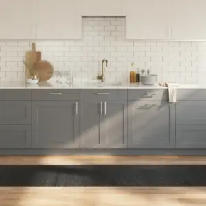 Bambusvaip libisemiskindla alusega, hall, 60 x 500 cm