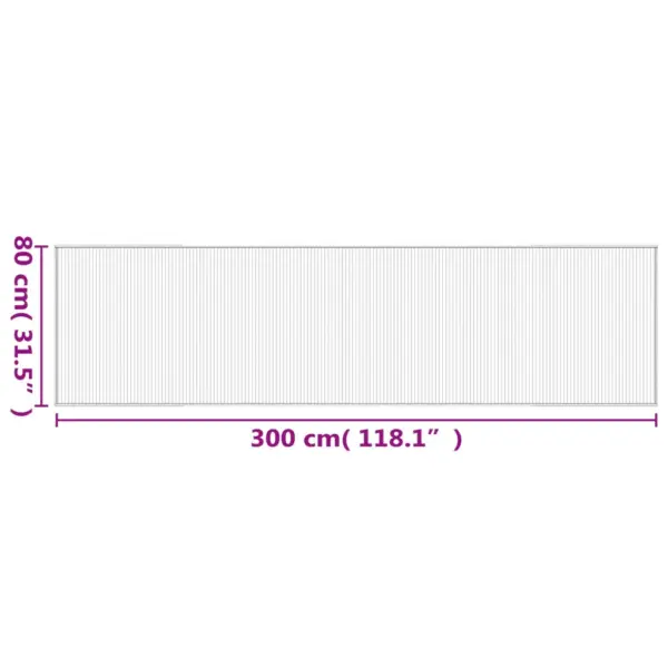 Hall ristkülikukujuline bambusvaip libisemiskindla tagusega, 80 x 300 cm – 8