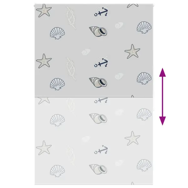 Veekindel duširull-ruloo meretähe mustriga, hall PEVA, alumiiniumsiin, ketiülekandega, 160 x 240 cm – 5