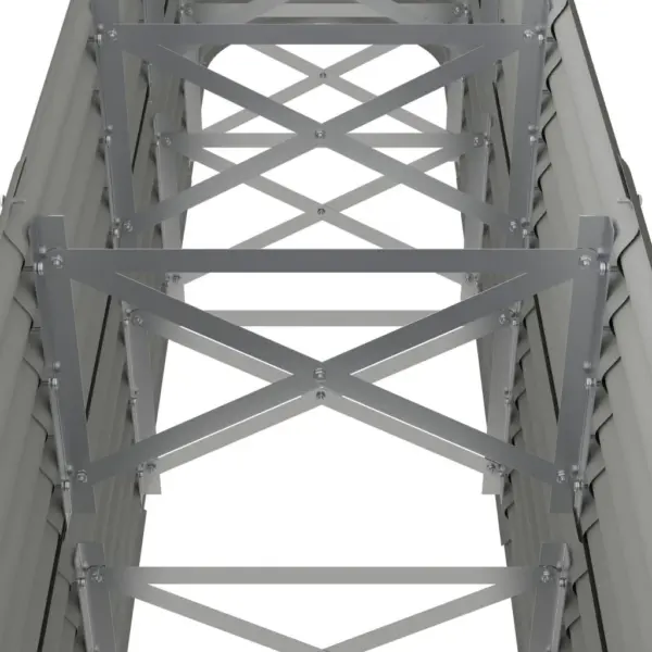 Hall galvaniseeritud terasest ovaalne aia taimelava 224 x 40 x 68 cm – 5