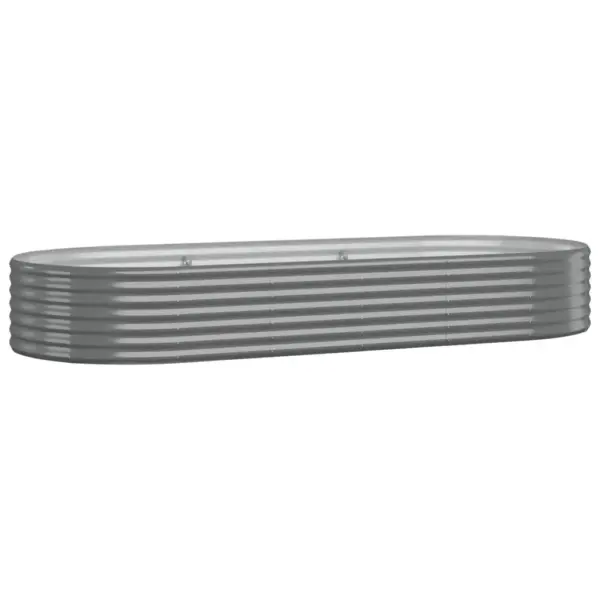 Ovaalne aia taimelava galvaniseeritud terasest, hall, 249 x 100 x 36 cm – 2