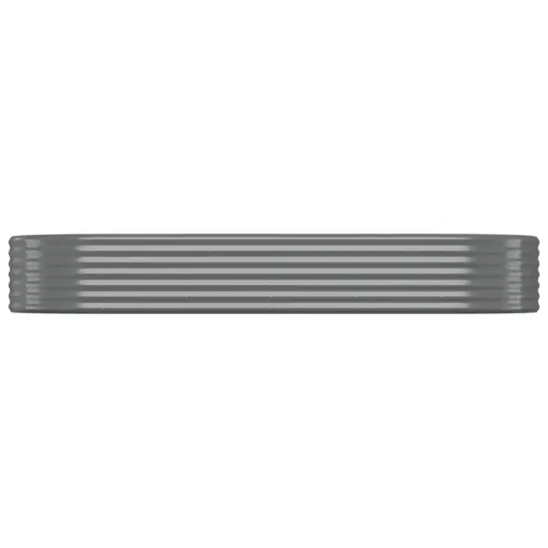 Ovaalne aia taimelava galvaniseeritud terasest, hall, 249 x 100 x 36 cm – 3