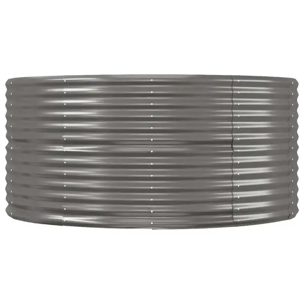 Ovaalne aia taimelava, hall galvaniseeritud teras, 367 x 140 x 68 cm - 4