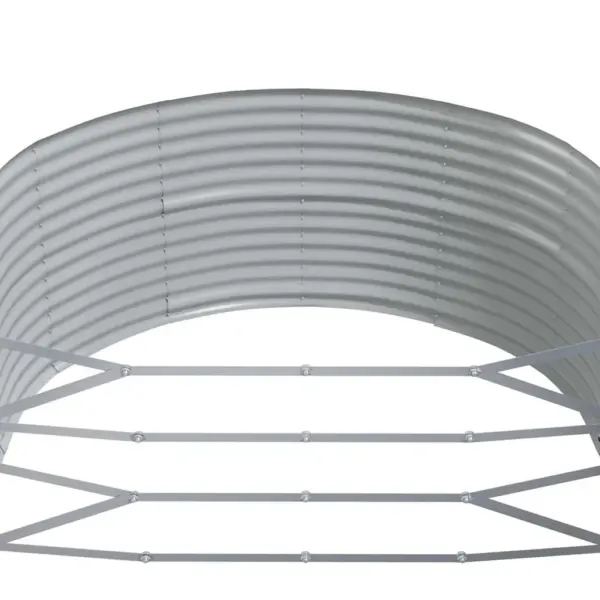 Ovaalne aia taimelava, hall galvaniseeritud teras, 367 x 140 x 68 cm - 5